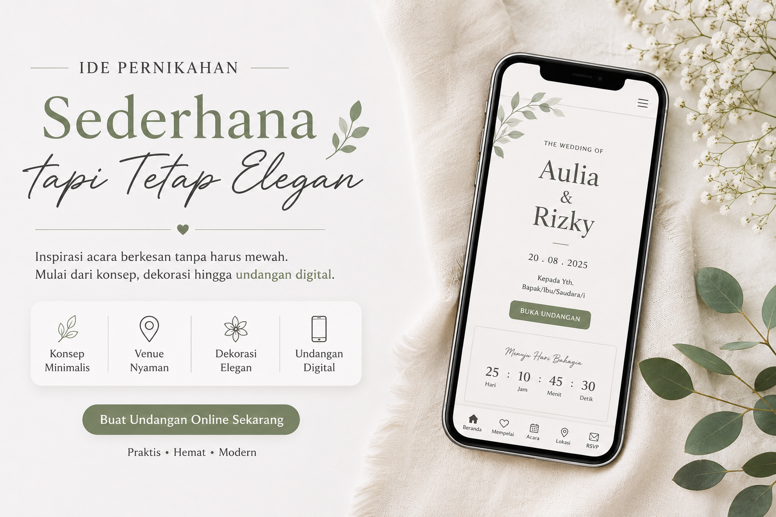 Ide Pernikahan Sederhana tapi Tetap Elegan