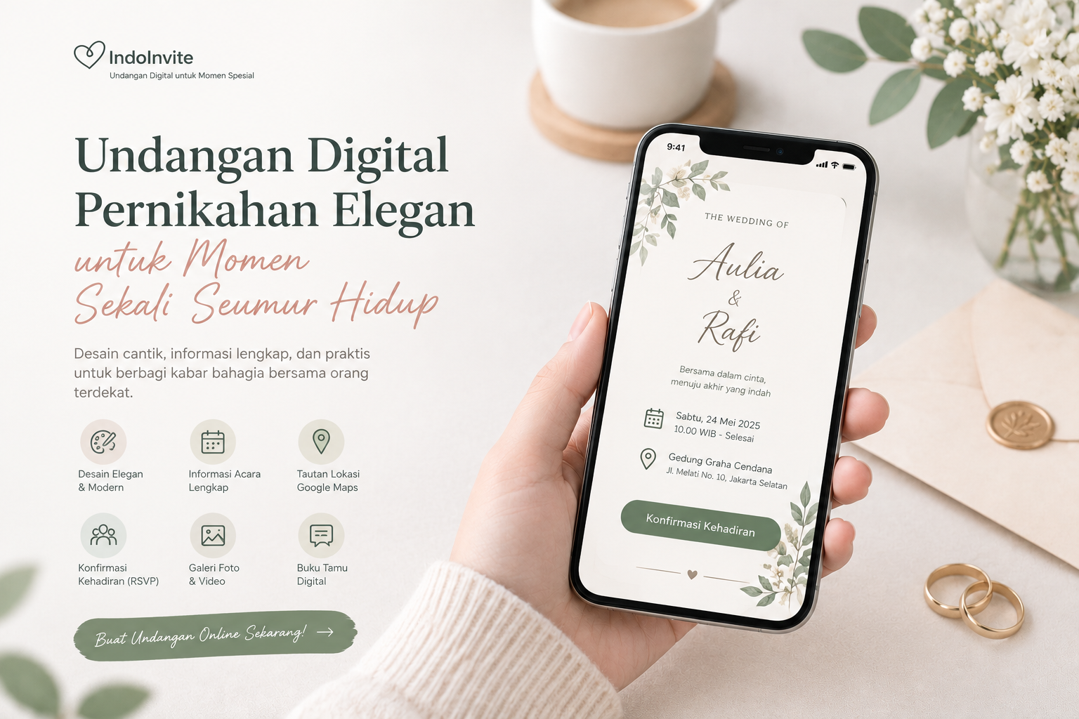 Undangan Digital Pernikahan Elegan untuk Momen Sekali Seumur Hidup