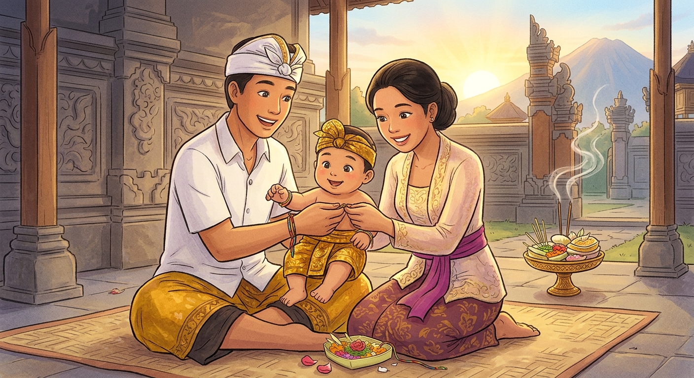 Inspirasi Undangan Digital Tiga Bulanan Bayi dalam Tradisi Hindu Bali
